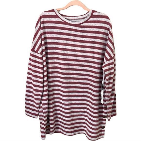 NWT‎ Simply Southern Striped Polyester Shirt Red Size XXL - Picture 1 of 3
